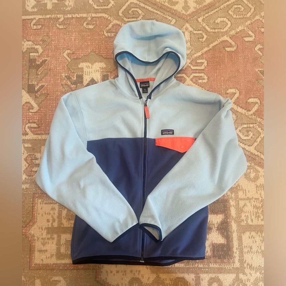 Patagonia Micro D Fleece Jacket Blue Coral XL (14) VGUC/EUC